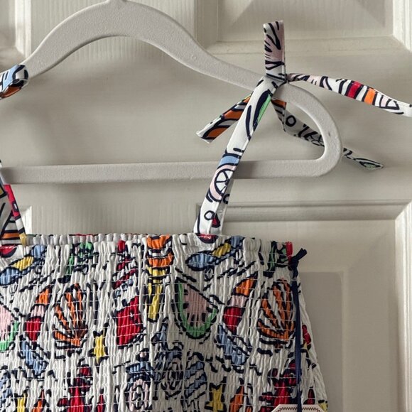 New Classic Prep Girls Smocked Hadley Dress Cool Cool Summer Print Size 8 - Picture 6 of 11